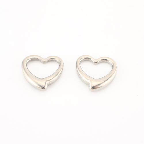 Edelstahl -Herz-Anhänger, 304 Edelstahl, DIY & hohl, originale Farbe, 16x17x4mm, 20PCs/Menge, verkauft von Menge