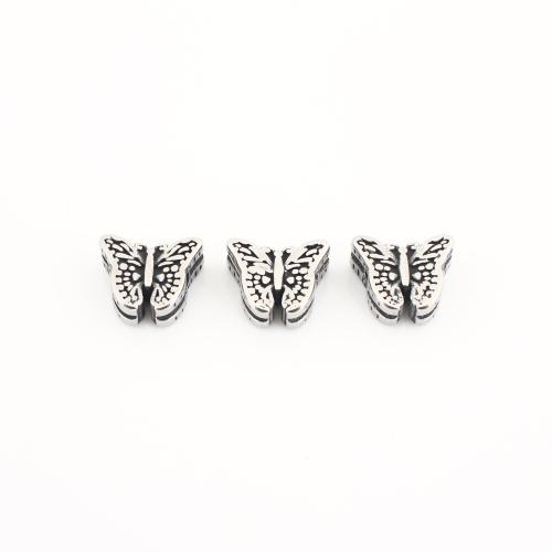 Stainless Steel Spacer Beads, 304 Stainless Steel, Butterfly, vintage & DIY, original color, 9x11x5mm, Sold By PC
