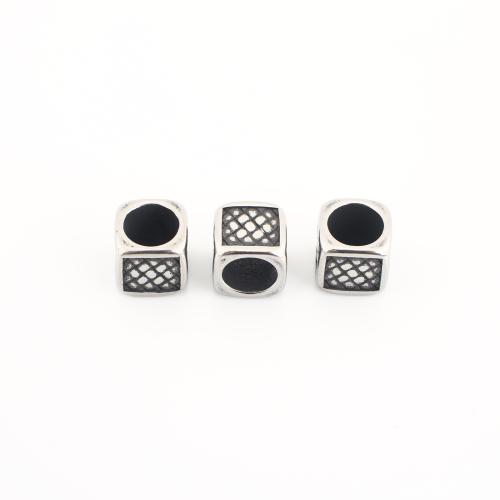 Acier inoxydable Spacer Perles, Acier inoxydable 304, cube, Vintage & DIY, couleur originale, 8x8x8mm, Vendu par PC
