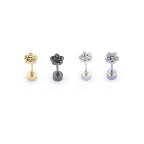 304 Edelstahl Ohrstecker, Rose, plattiert, Modeschmuck & unisex, keine, verkauft von PC