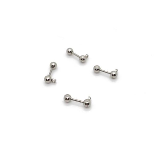 304 Stainless Steel Piercing Earring Findings, polished, DIY, original color, 13mm, Sold By PC