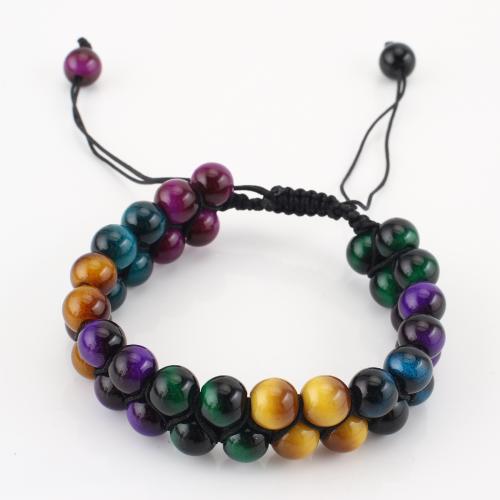 Gemstone Bracelet, Round, Double Layer & Unisex, multi-colored, Sold By PC