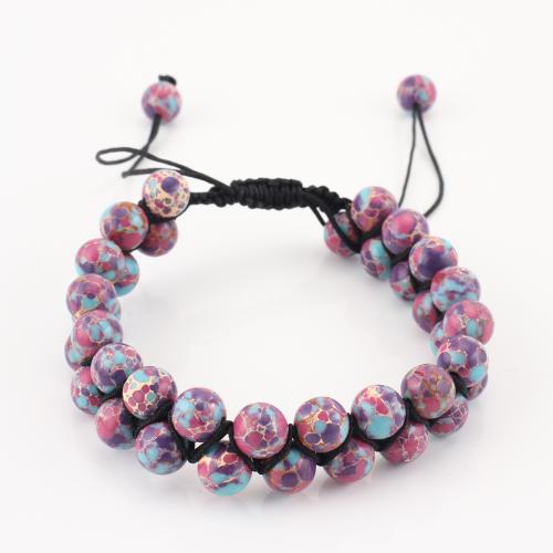 Gemstone Bracelet, Round, Double Layer & Unisex, Sold By PC