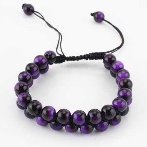 Edelstein Armband, rund, Doppelschicht & unisex, violett, verkauft von PC