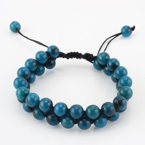 Edelstein Armband, rund, Doppelschicht & unisex, blau, verkauft von PC