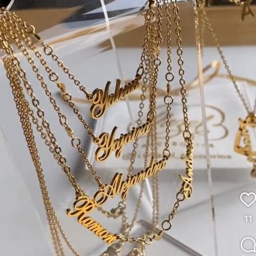 Stainless Steel Necklace, plated, fashion jewelry & for woman, more colors for choice, size 15-35mm, Sold By PC