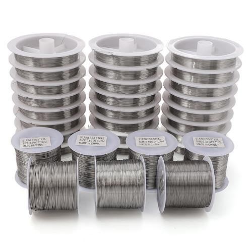 Fil queue de tigre, Acier inoxydable 304, DIY & normes différentes pour le choix, couleur originale, Vendu par bobine