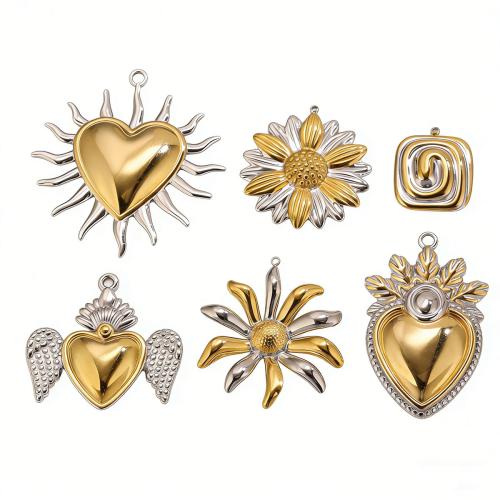 Edelstahl Schmuck Anhänger, 304 Edelstahl, plattiert, DIY & verschiedene Stile für Wahl, verkauft von PC