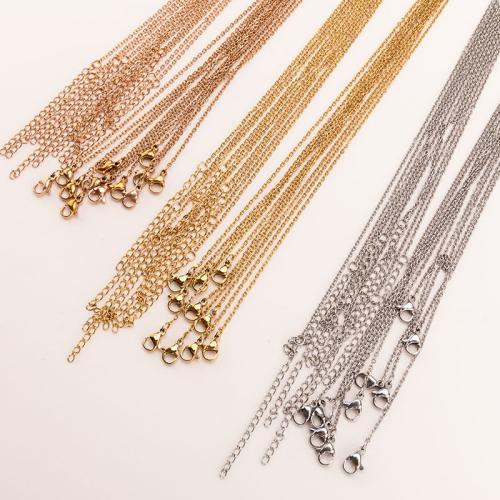 304 Stainless Steel Necklace, plated, different length for choice & Unisex, more colors for choice, 0.30x1.20mm, Sold By PC