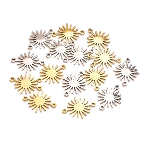 Edelstahl Schmuckverbinder, 304 Edelstahl, Sonne, plattiert, DIY, keine, 19x14.50mm, Bohrung:ca. 1.5mm, verkauft von PC