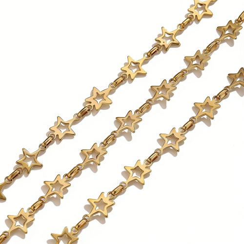 Edelstahl-Schmuck -Kette, 304 Edelstahl, Stern, plattiert, DIY & hohl, keine, 18.80x12.20mm, verkauft von m