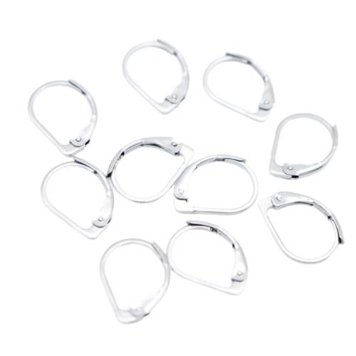 composant de boucle d'oreille de levier vers l'arrière en inox , Acier inoxydable 304, DIY & polissage à la machine, couleur originale, 10x13mm, 100PC/sac, Vendu par sac