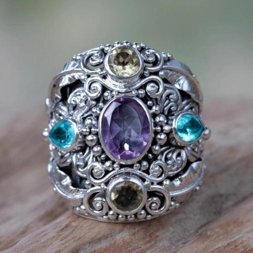 metal anillo, con Vidrio, chapado en color de plata antigua, diverso tamaño para la opción & para mujer, agujero:aproximado 1.5mm, tamaño:6-10, Vendido por UD