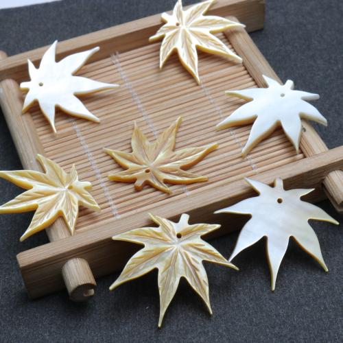 Подвески из натуральных желтых ракушек, Желтая ракушка, Кленовый лист, DIY, 27.50x25.30mm, продается PC