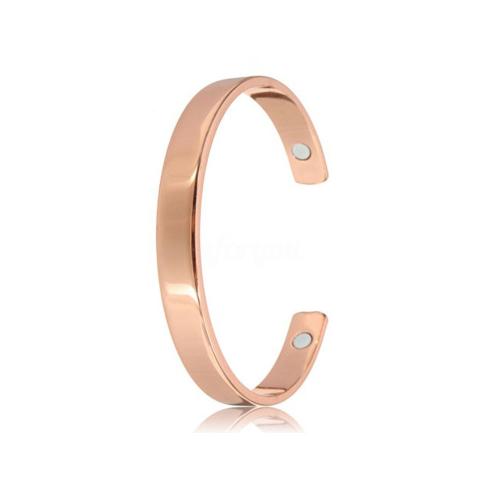 Messing Armreif, mit Schwarz+Magnet+Stein, Rósegold-Farbe plattiert, unisex & verschiedene Stile für Wahl, Länge:ca. 17 cm, verkauft von PC