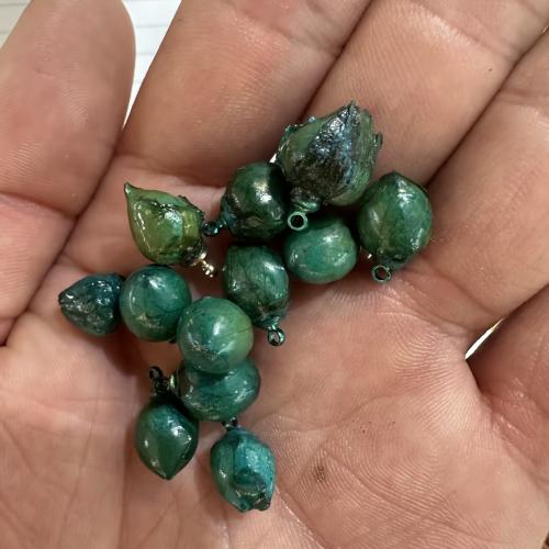 Fleurs séchées Pendentif, goutté d'époxy, DIY, vert, pendant size 15*9mm-14*8mm, Vendu par PC