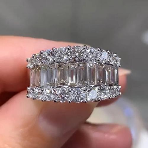Brass Finger Ring, platinum plated, different size for choice & micro pave cubic zirconia & for woman, US Ring Size:6-10, Sold By PC