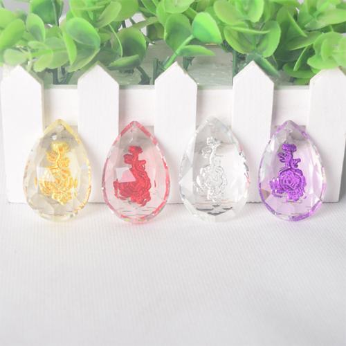 Crystal Pendants, Teardrop, DIY & faceted, more colors for choice, 38x48mm, Sold By PC