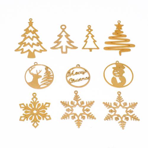 Brass Jewelry Pendants, Christmas Design & DIY & different styles for choice, original color, 10PCs/Bag, Sold By Bag