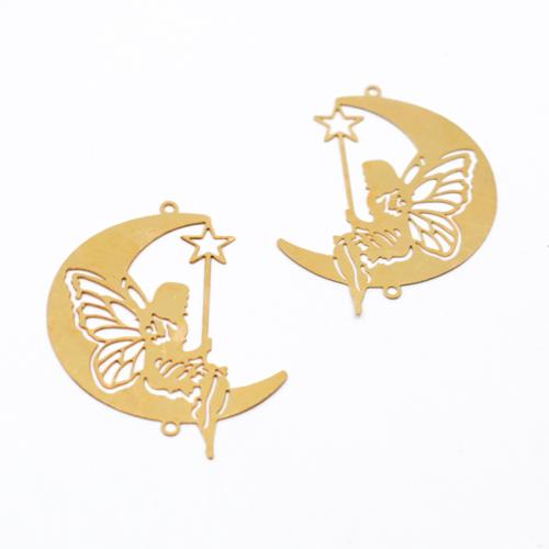 Brass Jewelry Pendants, Spirit, polished, DIY & hollow, original color, 39x30mm, Sold By PC