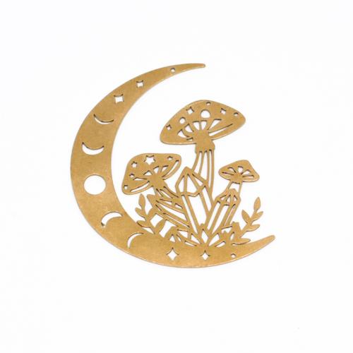 Brass Jewelry Pendants, mushroom, polished, DIY & hollow, original color, 40x50x0.60mm, Sold By PC