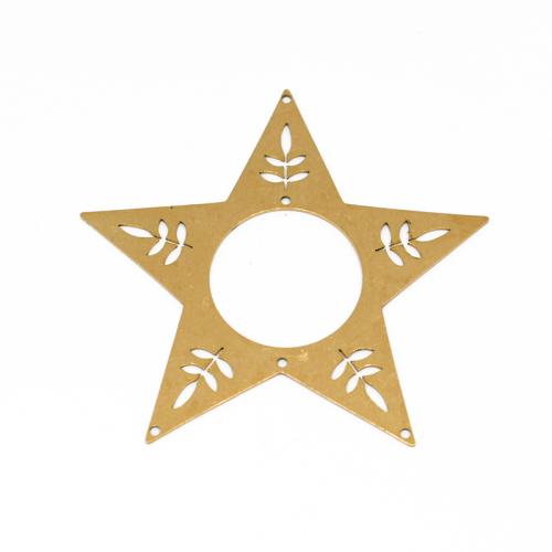 Brass Jewelry Pendants, Star, polished, DIY & hollow, original color, 45x45x0.85mm, Sold By PC