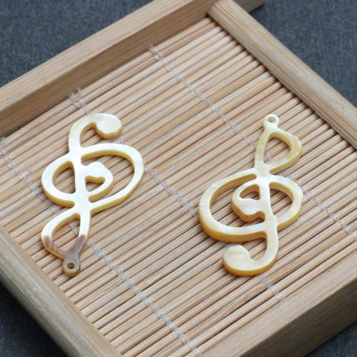 Natural Yellow Shell Pendants, Carved, DIY, 34mm, Sold By PC
