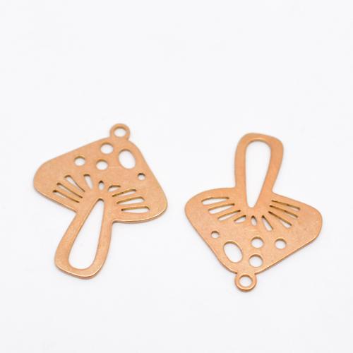 Brass Jewelry Pendants, mushroom, DIY & hollow, original color, 19.50x25mm, Sold By PC