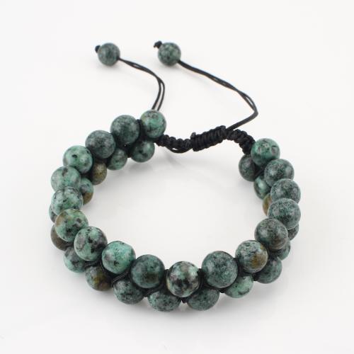 Gemstone Bracelet, Round, Double Layer & Unisex, Sold By PC