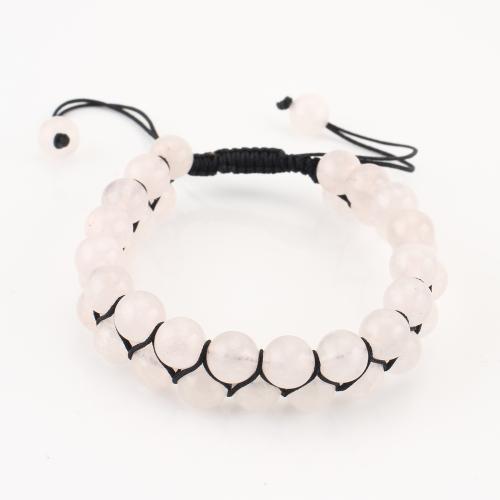 Gemstone Bracelet, Round, Double Layer & Unisex, clear, Sold By PC