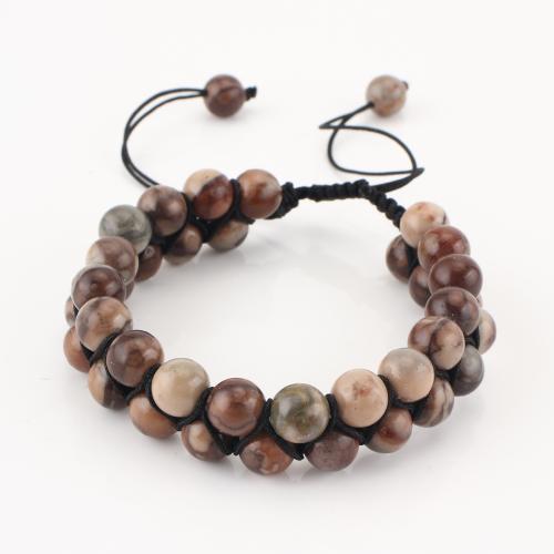 Gemstone Bracelet, Round, Double Layer & Unisex, Sold By PC