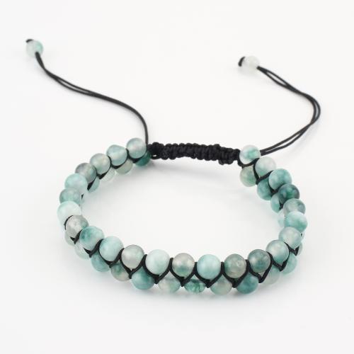 Gemstone Bracelet, Round, Double Layer & Unisex, green, Sold By PC