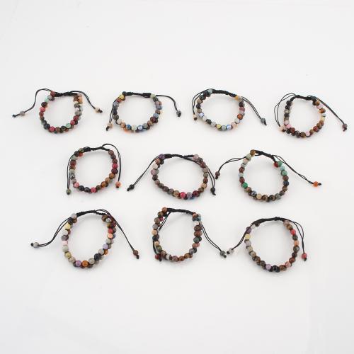 Gemstone Bracelet, Round, Double Layer & Unisex, more colors for choice, Sold By PC