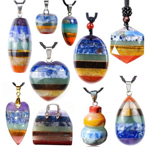 Quartz Gemstone Pendants, Rainbow Quartz, DIY & different styles for choice, Sold By PC