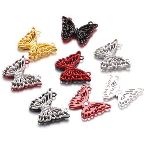 Tibetan Style Magnetic Clasp, Butterfly, plated, DIY & hollow, more colors for choice, 23x28x5mm, 100PCs/Bag, Sold By Bag