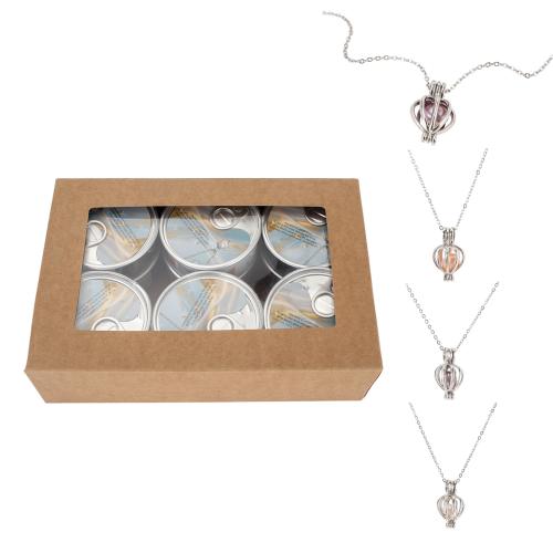 Clam Necklace, with stainless steel chain & Brass, fashion jewelry & for woman, mixed colors, Length:Approx 45 cm, Sold By Box