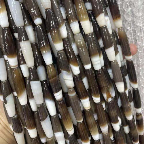 Abalorios de Ágata, pulido, Bricolaje, más colores para la opción, 8x34mm, aproximado 12PCs/Sarta, Vendido por Sarta