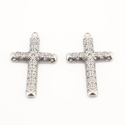 Stainless Steel Cross Pendants, 304 Stainless Steel, DIY, original color, 34x22x3mm, Sold By PC