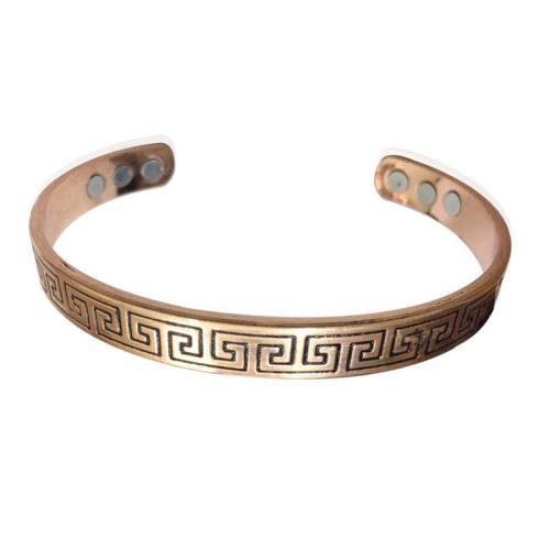 Copper Cuff Bangle, with Magnet, rose gold color plated, fashion jewelry & Unisex, Length:Approx 17 cm, Sold By PC