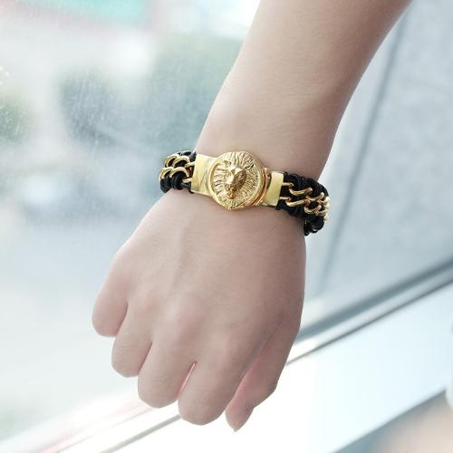 304 Stainless Steel Bracelet, Animal, plated, fashion jewelry & Unisex & different styles for choice, 220x18mm, Sold By PC