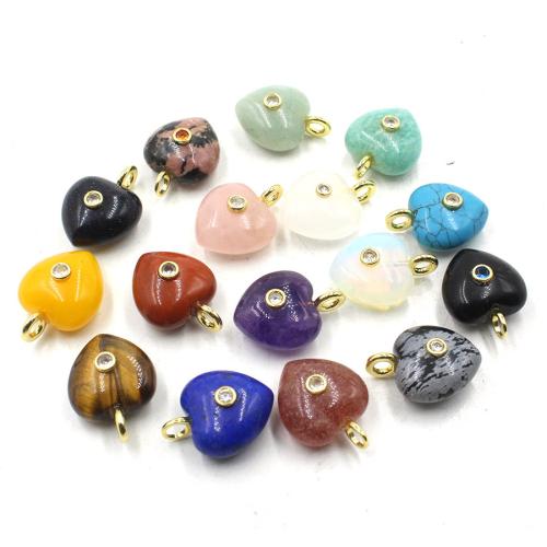 Bijoux Pendentifs en pierres gemmes, pierre gemme, coeur, poli, DIY & différents matériaux pour le choix & avec strass, 27x20x13mm, Vendu par PC