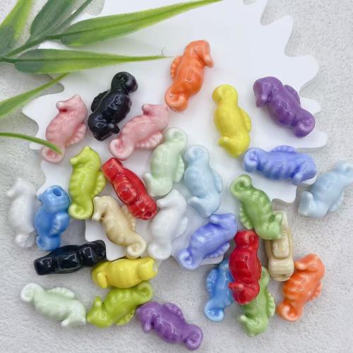Abalorios de Porcelana, Caballito de mar, barniz de secado al horno, Bricolaje & diverso tamaño para la opción, más colores para la opción, 100PCs/Bolsa, Vendido por Bolsa