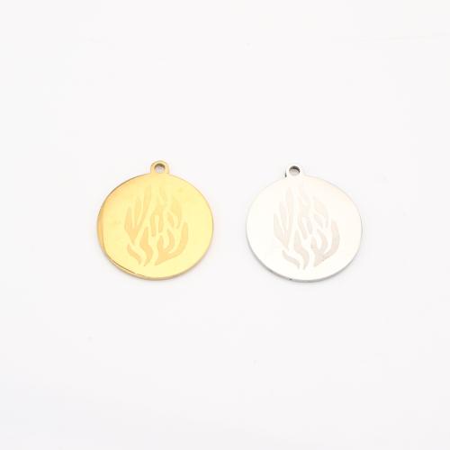 Bijoux pendentifs en acier inoxydable , Acier inoxydable 304, Plat rond, Placage, DIY, plus de couleurs à choisir, 18x16x1mm, 10PC/lot, Vendu par lot
