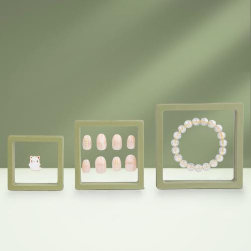 ABS Plastic Jewelry Display Box, with PE Plastic, Square, dustproof & transparent & different size for choice, more colors for choice, Sold By PC