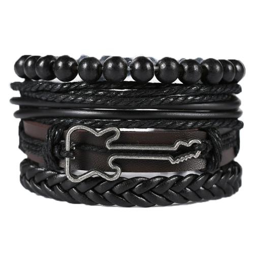 Cowhide Bracelet Set, multilayer & Unisex, Length:Approx 17-18 cm, Sold By Set