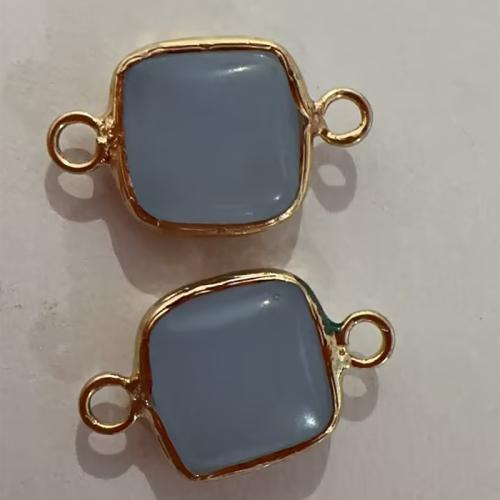Gemstone Connector, Square, plated, DIY, 22x13x5mm, Hole:Approx 1.5mm, Sold By PC