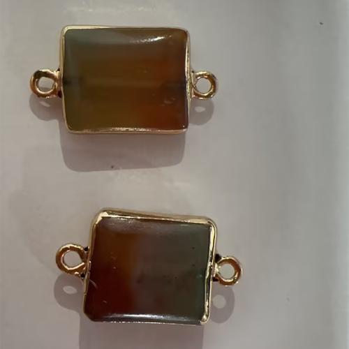 Connecteur agate, avec alliage de zinc, Motif géométrique, Placage, DIY & facettes, 24x14x6mm, Trou:Environ 1.5mm, Vendu par PC