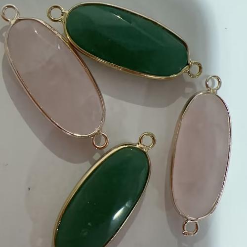 Gemstone Connector, with Tibetan Style, Flat Oval, plated, DIY & different materials for choice & faceted, 40x15x7mm, Hole:Approx 1.5mm, Sold By PC