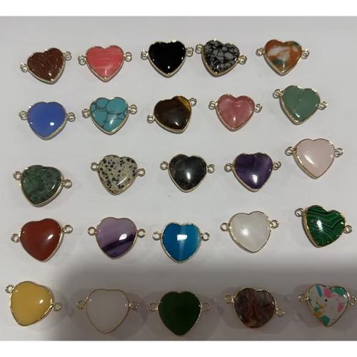 Gemstone Connector, with Tibetan Style, Heart, plated, DIY, more colors for choice, 30x21x6mm, Hole:Approx 2mm, Sold By PC