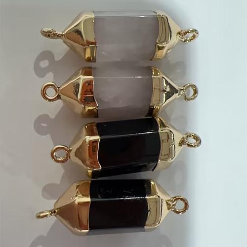 Gemstone Connector, with Tibetan Style, Geometrical Pattern, plated, DIY & different materials for choice, 40x13x13mm, Hole:Approx 2mm, Sold By PC